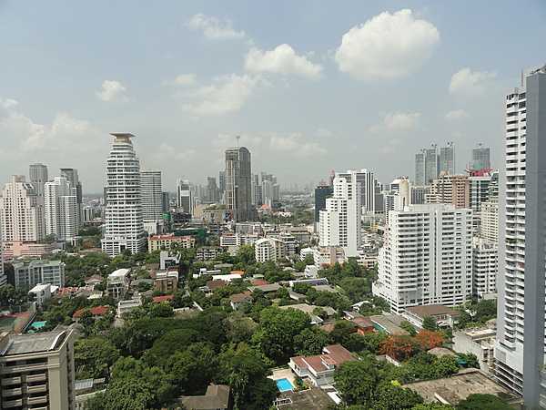 A view of some of the skyscrapers in Bangkok.