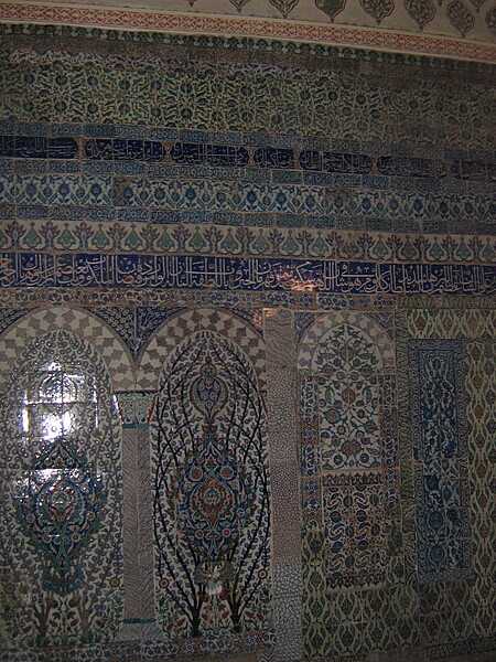 Tile work in the harem of the Topkapi Palace in Istanbul.