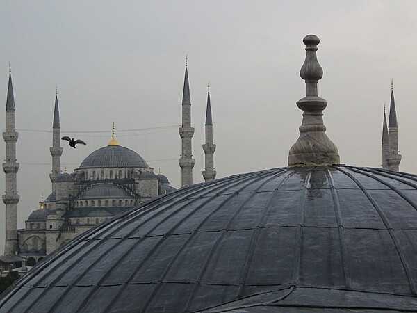 A view of the Blue Mosque from the Hagia Sophia.