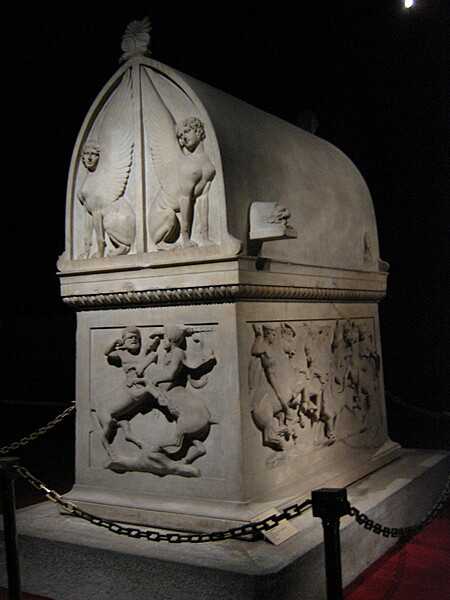 The Lycian Sarcophagus of Sidon at the Istanbul Archeological Museum dates to about 430-420 B.C.
