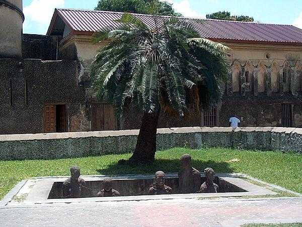 Memorial to captured slaves, site of the former slave market, south of Stone Town.