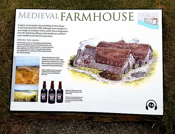 Information on a medieval farm house at Jarlshof, Shetland that was repeatedly rebuilt.