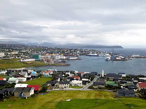 The suburbs of Lerwick, the capital of Shetland. Easily the largest settlement in Shetland - the town is a busy fishing and ferry port; it also services vessels for the offshore oil industry.
