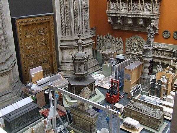 A storage area for casts at the Victoria and Albert Museum in London.