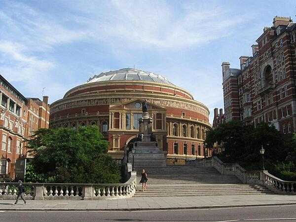 The Royal Albert Hall in London, England as seen from Prince Consort Road.