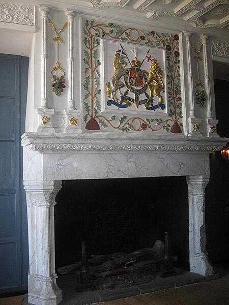The other fine fireplace inside the Royal Palace in Edinburgh Castle.