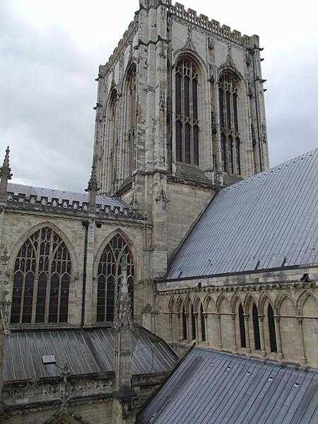 A view across some of the York Minster roofs.