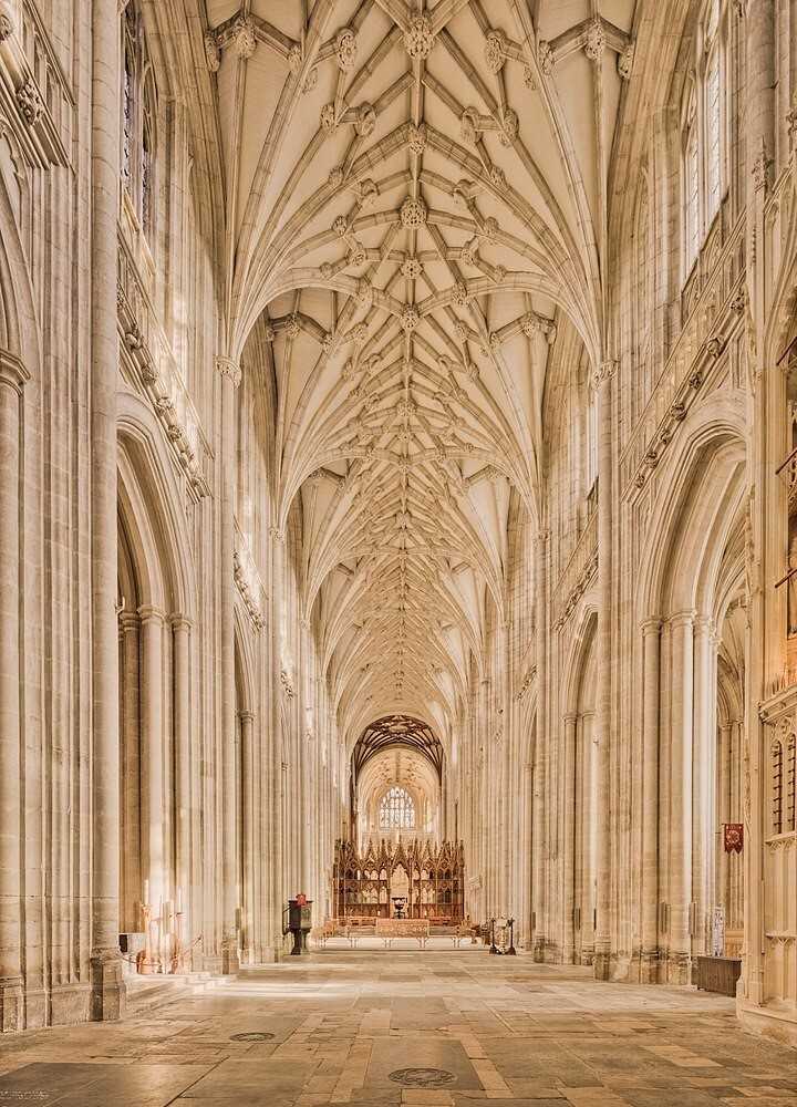 The Anglican Winchester Cathedral in Hampshire is one of the largest cathedrals in the UK with the longest nave (pictured) of any Gothic cathedral in Europe. The cathedral, founded in 1079, is also famous for its seven chantry chapels, more than any other English cathedral.   It is also the burial  site for celebrated English writer Jane Austen.