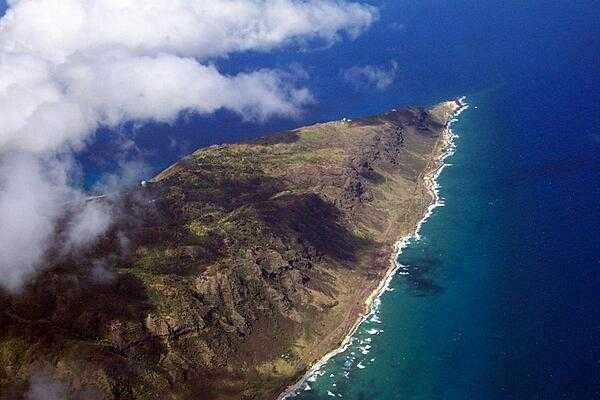 Flying over the island of Oahu in Hawaii.