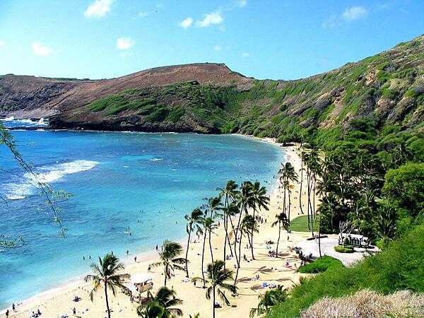Hanauma Bay is a snorkeler's paradise on the Hawaiian Island of Oahu.