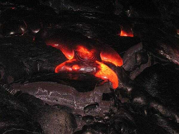Molten lava at Kilauea Volcano, Hawaii Volcanoes National Park on the Big Island.