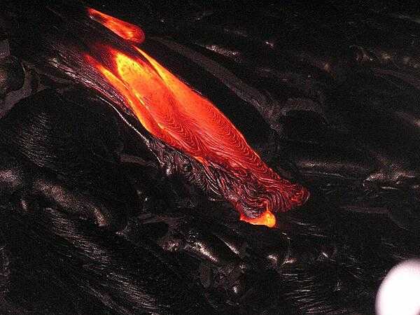 Molten lava at Kilauea Volcano, Hawaii Volcanoes National Park on the Big Island.