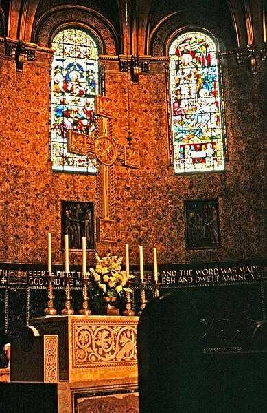The altar of Trinity Church, Boston, Massachusetts.