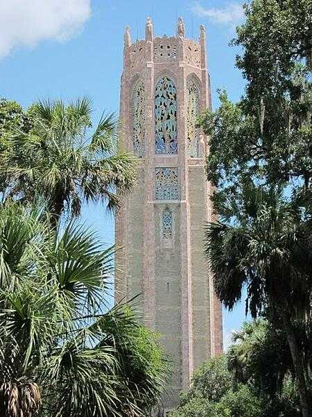 The Singing Tower at Bok Tower Gardens National Historic Landmark (Lake Wales, Florida) houses a 60-bell carillon.