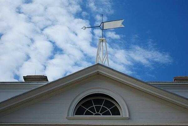 The weather vane Jefferson designed to direct the wind compass.