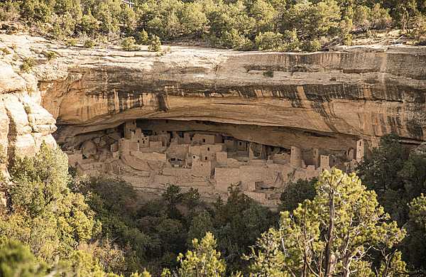 Mesa Verde's largest cliff dwelling is Cliff Palace, here viewed from across the canyon at Sun Temple in Mesa Verde National Park, Colorado. Image courtesy of the US National Park Service/Sandy Groves.