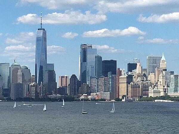 The New York city skyline as viewed from Liberty Island. Photo courtesy of the US Geologic Survey/ Erika Lentz.