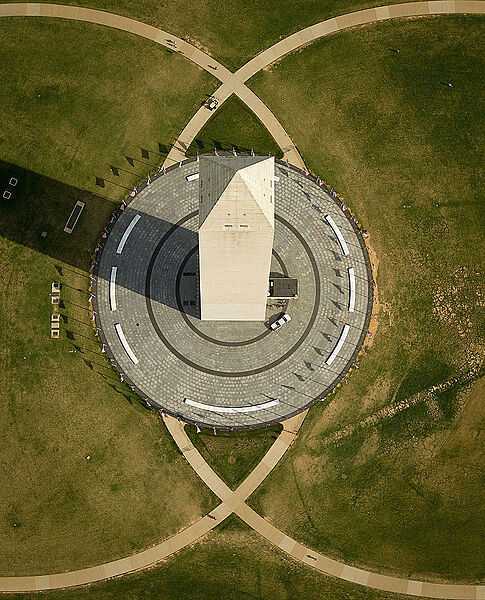 Overhead view of the Washington Monument in Washington, D.C. Image courtesy of NASA/Bill Ingalls.