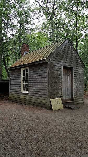 A replica of the Henry David Thoreau cabin at Walden Pond, near Concord, Massachusetts.
