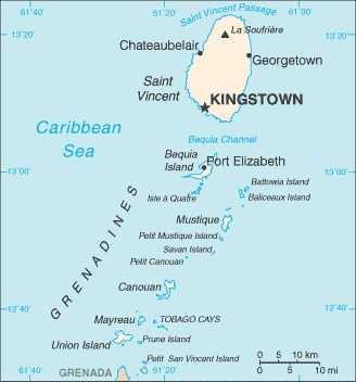 Saint Vincent and the Grenadines map