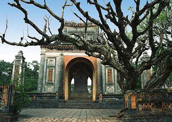 The Stele Pavilion is one of many structures comprising the imperial tomb of Emperor Tu Duc (reigned 1847-1883). Located approximately (8 km; 5 mi) from the former imperial capital of Hue, it contains a large stone tablet (stele) inscribed with the deeds of the emperor.