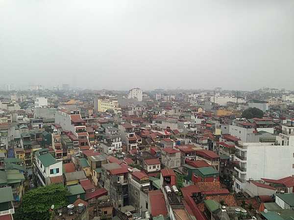 Aerial view of a residential district in Hanoi.