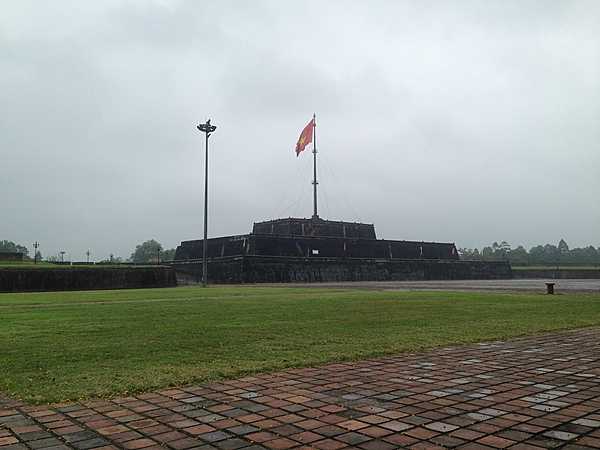Another view of the flag tower in the Citadel of Hue, the former imperial capital of Vietnam.