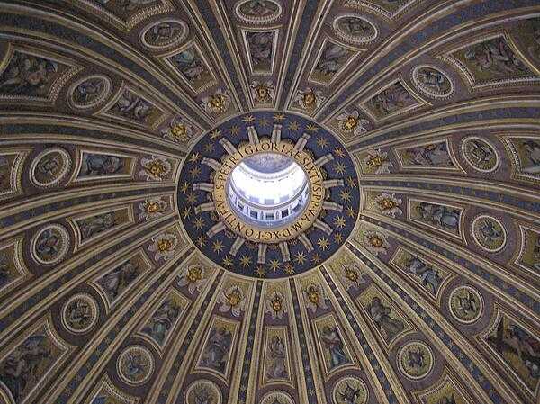 The interior dome of St. Peter&apos;s Basilica.