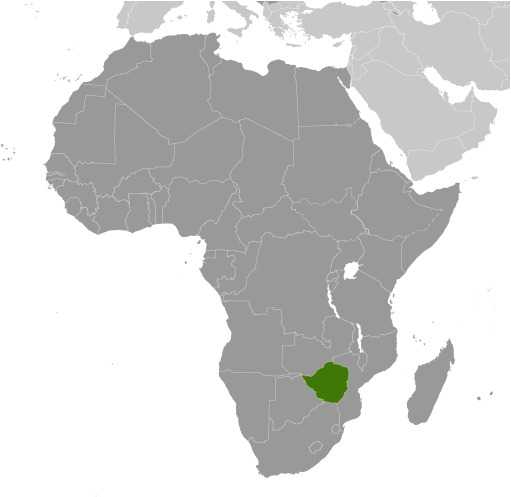 Zimbabwe locator map
